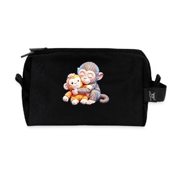 Cuddle Monkeys Embrace - Recycled Toiletry Zip Bag - black - Front