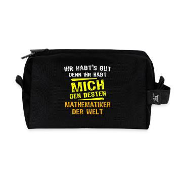 Mathematician Gift - Recycled Toiletry Zip Bag - black - Front