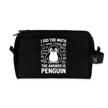 Math Sayings Penguin Funny Math Gift - Recycled Toiletry Zip Bag - black - Front