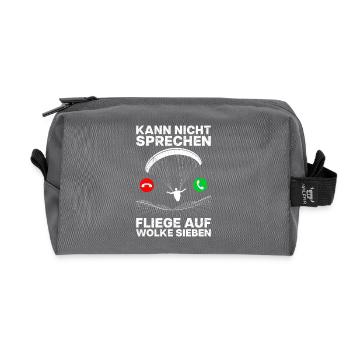 Vol en parapente JE NE PARLE PAS VOLER Drôle - Trousse de toilette en tissu recyclé - anthracite - Devant