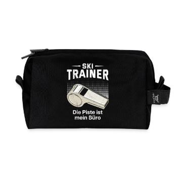 Skieurs SKI TRAINOR LA PISTE EST MON BUREAU - Trousse de toilette en tissu recyclé - noir - Devant