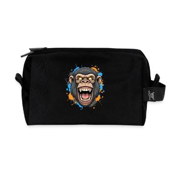 Schreiender Gorillakopf Splash - Recycelte Kulturtasche - Schwarz - Vorne
