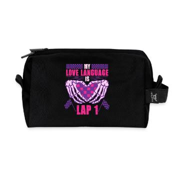 Autorennen Motorsport Love Language Is Lap 1 - Recycelte Kulturtasche - Schwarz - Vorne