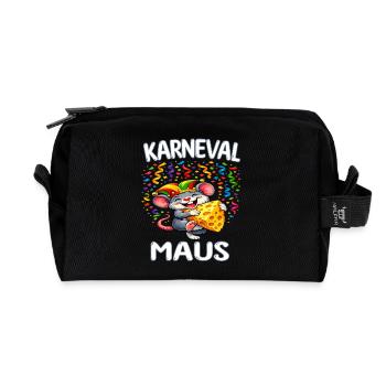 Karneval Maus Käse Karneval Maus Köstum - Recycelte Kulturtasche - Schwarz - Vorne