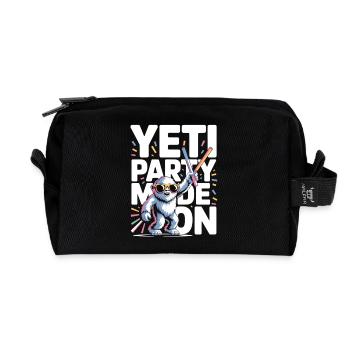 Yeti Party Mode – Funny Party Monster - Recycled Toiletry Zip Bag - black - Front