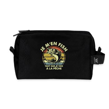 Je M’en Fish Totalement Humour Pêcheur - Trousse de toilette en tissu recyclé - noir - Devant