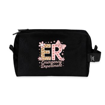 Emergency Room Sayings Gift for Caregivers - Recycled Toiletry Zip Bag - black - Front