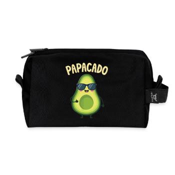 Werdender Papa & Vater, Papacado, Schwangerschaft - Recycelte Kulturtasche - Schwarz - Vorne
