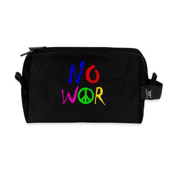 PAS DE GUERRE – Déclaration pour la paix contre la guerre - Trousse de toilette en tissu recyclé - noir - Devant