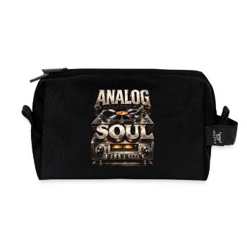 Collectionneur de vinyles, collectionneur de disques Analog Soul - Trousse de toilette en tissu recyclé - noir - Devant