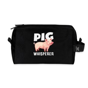 Schweineflüsterer Lustiges Bauer Landwirt - Recycelte Kulturtasche - Schwarz - Vorne