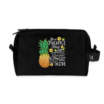 Be A Pineapple Stand Tall Wear A Crown Quote Art - Recycelte Kulturtasche - Schwarz - Vorne