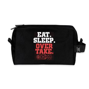 Autorennen Motorsport Eat Sleep Over Take - Recycelte Kulturtasche - Schwarz - Vorne