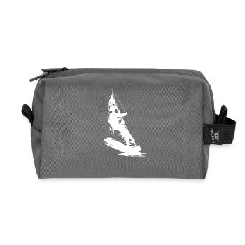 Windsurfer Drawing - Recycled Toiletry Zip Bag - anthracite - Front