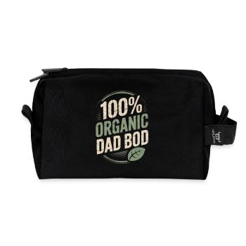 Corps de papa 100 % bio - Cadeau de papa drôle - Trousse de toilette en tissu recyclé - noir - Devant