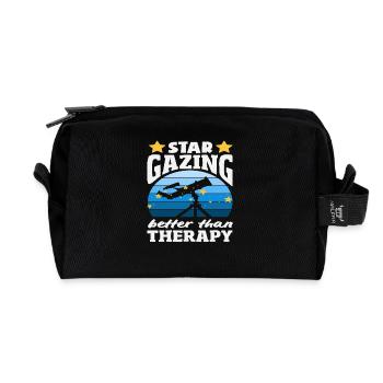 Stargazing is better than therapy - Recycled Toiletry Zip Bag - black - Front