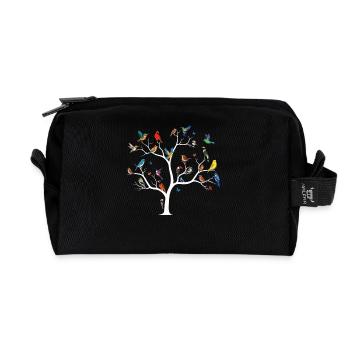 Bird Watching Birding Bird Watcher Bird Nerd - Recycled Toiletry Zip Bag - black - Front