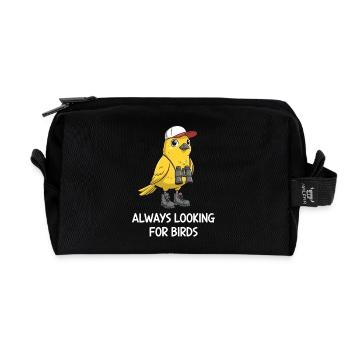 Bird Watching Birding Bird Watcher Bird Nerd - Recycled Toiletry Zip Bag - black - Front