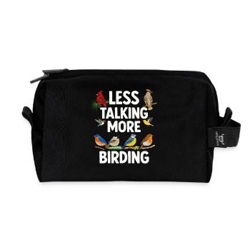 Bird Watching Birding Bird Watcher Bird Nerd - Recycled Toiletry Zip Bag - black - Front