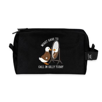 Ente Spiegel Pullover Motiv - Recycelte Kulturtasche - Schwarz - Vorne