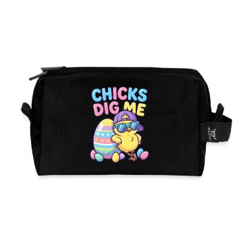 Les filles aiment moi - Trousse de toilette en tissu recyclé - noir - Devant