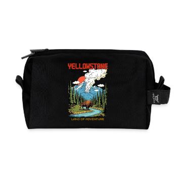 Yellowstone National Park Land Of Adventure - Recycled Toiletry Zip Bag - black - Front