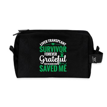  Liver Transplantation Organ Donation Liver - Recycled Toiletry Zip Bag - black - Front