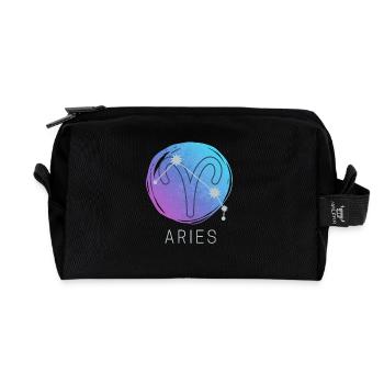 Horoscope du Bélier Signe du zodiaque - Trousse de toilette en tissu recyclé - noir - Devant
