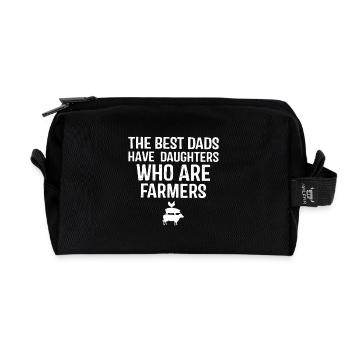Dads With Farming Daughters - Recycled Toiletry Zip Bag - black - Front