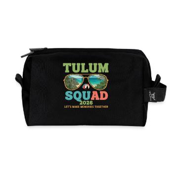 Tulum Squad 2026 Urlaub - Recycelte Kulturtasche - Schwarz - Vorne