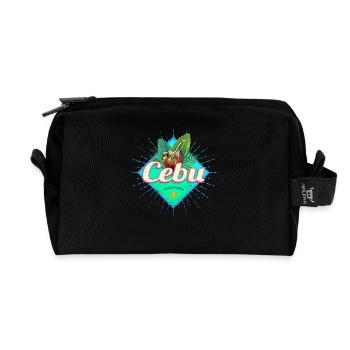 Cebu Island Philippines Coconut Retro Souvenir - Recycled Toiletry Zip Bag - black - Front