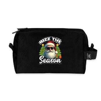 Rizz The Season Cool Santa Weihnachten Meme - Recycelte Kulturtasche - Schwarz - Vorne