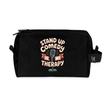 Stand-up comedy is my therapy - Recycled Toiletry Zip Bag - black - Front