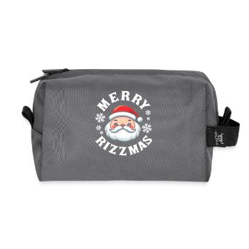 Merry Rizzmas Santa Claus Funny Youth Word - Recycled Toiletry Zip Bag - anthracite - Front