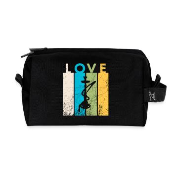 Love Hookah / Hookah - Recycled Toiletry Zip Bag - black - Front