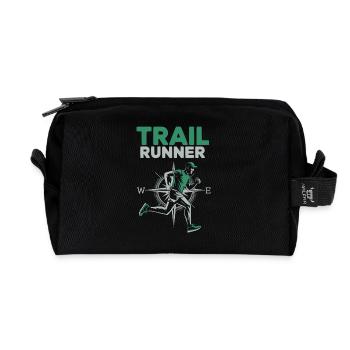 Trailrunning – ein Läufer in der Natur - Recycelte Kulturtasche - Schwarz - Vorne