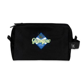 Souvenir de cornemuses de la ville Écosse de Glasgow, Royaume-Uni - Trousse de toilette en tissu recyclé - noir - Devant
