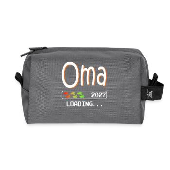 Grandma-to-be 2027 loading future grandmother - Recycled Toiletry Zip Bag - anthracite - Front