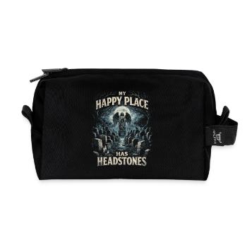 Friedhof Goth Humor My Happy Place Has Headstones - Recycelte Kulturtasche - Schwarz - Vorne