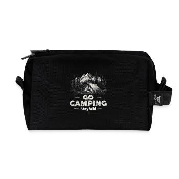 Camping Abenteuer Spruch Go Camping Stay Wild Camp - Recycelte Kulturtasche - Schwarz - Vorne