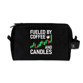 Coffee and candles Stock Market Stock Market Trader - Recycled Toiletry Zip Bag - black - Front