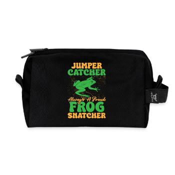 Frog Catcher Jumper Catcher Always A Proud Frog - Recycelte Kulturtasche - Schwarz - Vorne