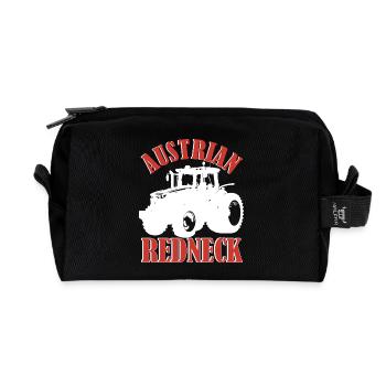 Austrian Redneck – Alpenstil mit Traktor und Bier  - Recycelte Kulturtasche - Schwarz - Vorne