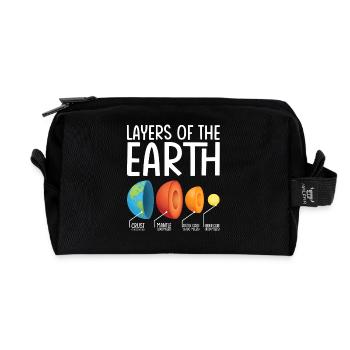 Earth Layers Exploded Diagram - Recycled Toiletry Zip Bag - black - Front