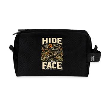 Entenjagd Hide Your Face - Recycelte Kulturtasche - Schwarz - Vorne