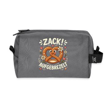 Mädchen Trachtenshirt Damen Trachten Tshirt Dirndl - Recycelte Kulturtasche - Anthrazit - Vorne