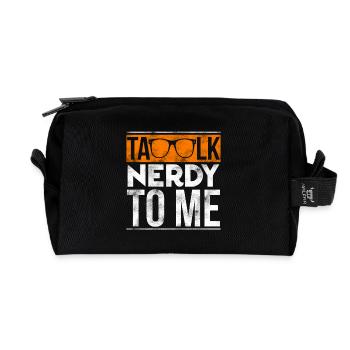 Talk Nerdy To Me Retro Orange Sunglasses Art - Recycled Toiletry Zip Bag - black - Front
