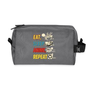 EAT SLEEP ANIME REPEAT - Recycled Toiletry Zip Bag - anthracite - Front