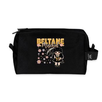 Beltane Mischief May Day Celebrations Paganism - Recycled Toiletry Zip Bag - black - Front
