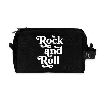 Police de caractères rétro rock and roll - Trousse de toilette en tissu recyclé - noir - Devant